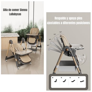 SILLA COMER LUBABYCAS RECLINABLE PLEGABLE ROSADO - 2