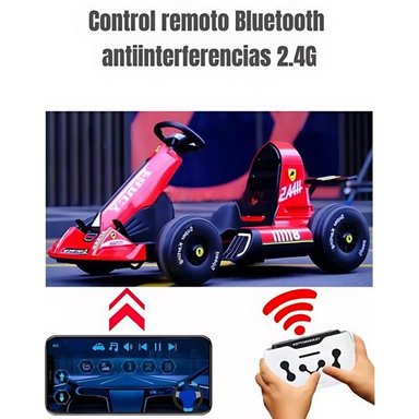 GO KART AUTO ELE CTRICO 12V25A ROJO CON CONTROL LUBABYCAS - 3