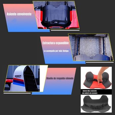 GO KART AUTO ELE CTRICO 12V25A ROJO CON CONTROL LUBABYCAS - 4