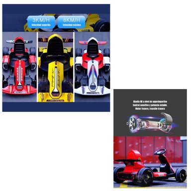 GO KART AUTO ELE CTRICO 12V25A ROJO CON CONTROL LUBABYCAS - 5