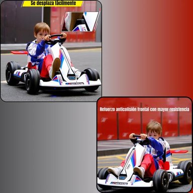 GO KART AUTO ELE CTRICO 12V25A ROJO CON CONTROL LUBABYCAS - 7