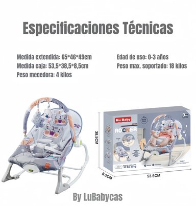 SILLA LUBABYCAS NIDO MECEDORA CON VIBRACIÓN Y MELODÍA ROSADO - 7