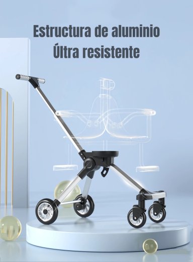 COCHE PASEO LUBABYCAS DOBLE CON SOMBRILLA BY ROSADO - 3