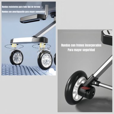 COCHE PASEO LUBABYCAS DOBLE CON SOMBRILLA BY ROSADO - 7