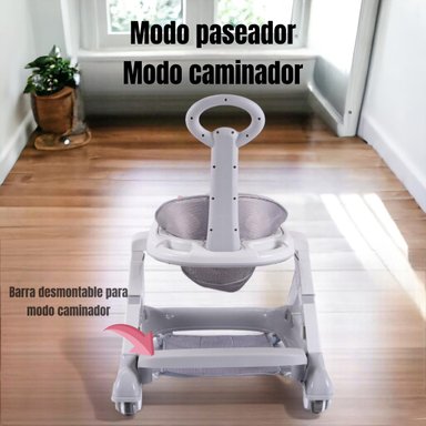 ANDADOR CAMINADOR LUBABYCAS 5 EN 1 CON APOYA PIES ROSADO - 4
