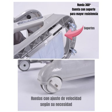ANDADOR CAMINADOR LUBABYCAS 5 EN 1 CON APOYA PIES ROSADO - 7