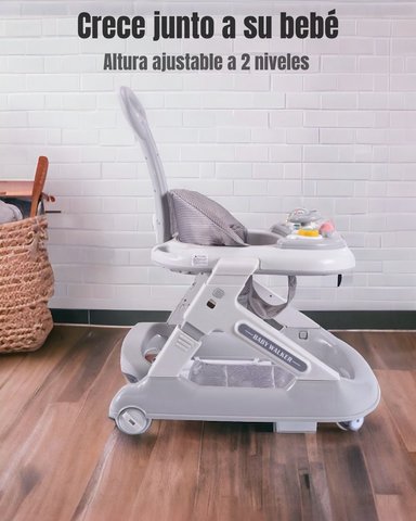ANDADOR CAMINADOR LUBABYCAS 5 EN 1 CON APOYA PIES GRIS - 3