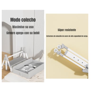 MUDADOR DE PAÑALES PLEGABLE 3 EN 1 LUBABYCAS GRIS - 6
