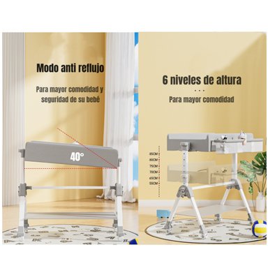 MUDADOR DE PAÑALES PLEGABLE 3 EN 1 LUBABYCAS GRIS - 7
