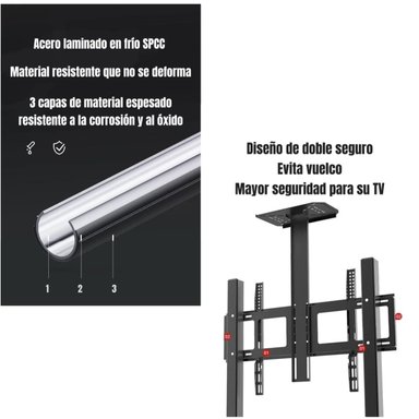 SOPORTE TV RACK PEDESTAL 32” 75” CON RUEDAS BY LUBABYCAS - 7