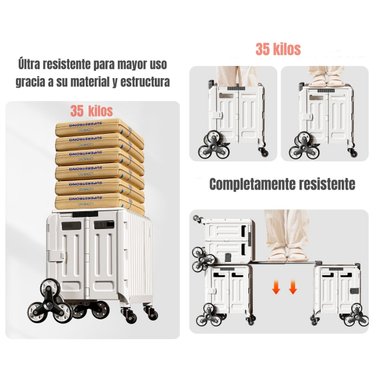 CARRITO LUBABYCAS COMPRAS PLEGABLE CON RUEDAS TREPADORAS 48 X 48 CM - 2