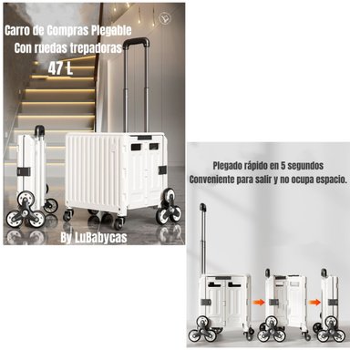 CARRITO LUBABYCAS COMPRAS PLEGABLE CON RUEDAS TREPADORAS 48 X 48 CM - 7