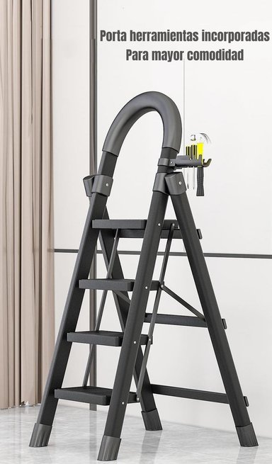 ESCALERA DE ACERO LUBABYCAS PLEGABLE CON 4 ESCALONES BY - 3