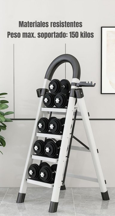 ESCALERA DE ACERO LUBABYCAS PLEGABLE CON 4 ESCALONES BY - 4