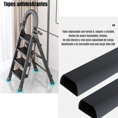 ESCALERA DE ACERO LUBABYCAS PLEGABLE CON 4 ESCALONES BY - 7