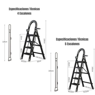 ESCALERA DE ACERO LUBABYCAS PLEGABLE CON 4 ESCALONES BY - 8