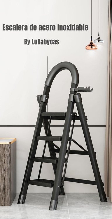 ESCALERA DE ACERO LUBABYCAS PLEGABLE CON 5 ESCALONES BY - 2