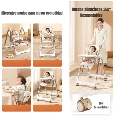 SILLA COMER LUBABYCAS COLUMPIO 2 EN 1 ROSADO - 5