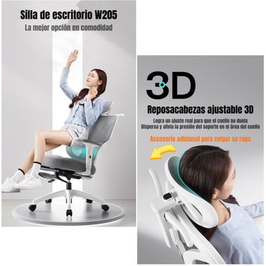 SILLA ESCRITORIO LUBABYCAS W205 NEGRO PREMIUM CON APOYA PIES - 2