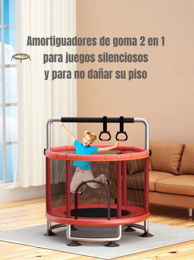 CAMA ELASTICA 150CM CON BARRA DE EJERCICIO ROJA BY LUBABYCAS - 7