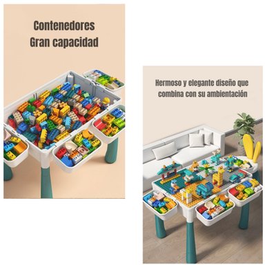 MESA DE BLOQUES LUBABYCAS AZUL 346 PIEZAS Y 2 SILLAS BY LUBABYACS - 7