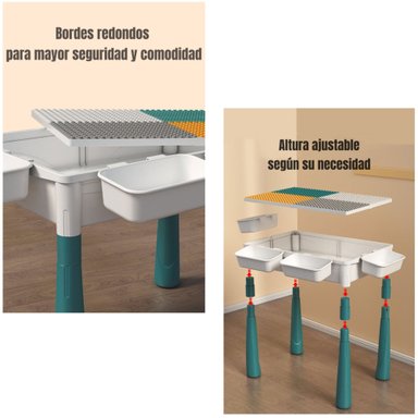 MESA DE BLOQUES LUBABYCAS AZUL 342 PIEZAS Y 2 SILLAS BY LUBABYACS - 6