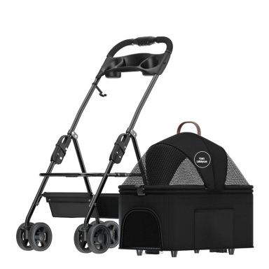 COCHE LINO MASCOTAS PLEGABLE LUBABYCAS NEGRO 2 EN 1 - 1