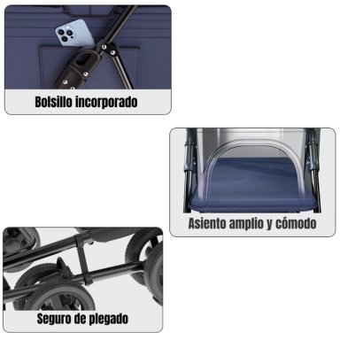 COCHE LINO MASCOTAS PLEGABLE LUBABYCAS NEGRO 2 EN 1 - 6