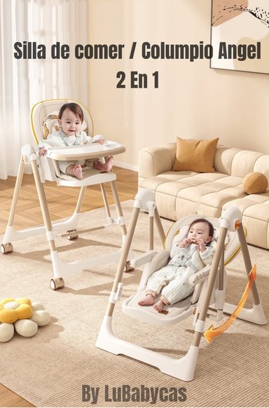 SILLA COMER LUBABYCAS COLUMPIO 2 EN 1 BLANCO - 2