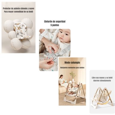SILLA COMER LUBABYCAS COLUMPIO 2 EN 1 BLANCO - 7