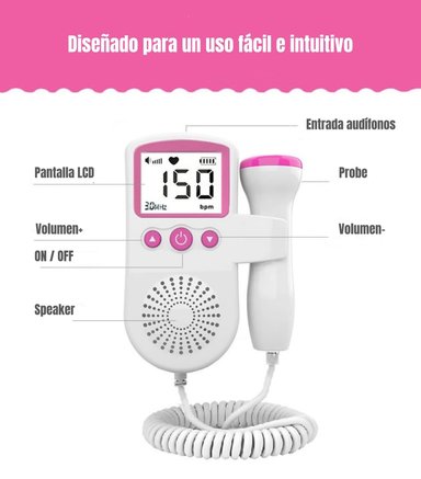 MONITOR LUBABYCAS FETAL DOPPLER LATIDOS CORAZÓN BEBÉ BY BLANCO - 6