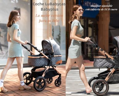 COCHE CUNA LUBABYCAS BABYPLUS CON SILLA NIDO Y ACCESORIOS NEGRO - 3