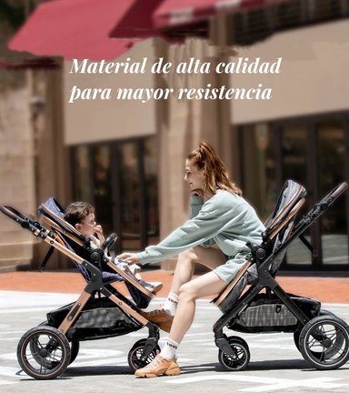 COCHE CUNA LUBABYCAS BABYPLUS CON SILLA NIDO Y ACCESORIOS NEGRO - 4