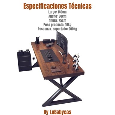 ESCRITORIO MESA COMEDOR GAMER 140*60*75CM LUBABYCAS - 8