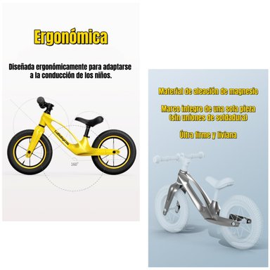 BICICLETA DE EQUILIBRIO CONVERTIBLE ARO 12 Y 14 NEGRA - 5