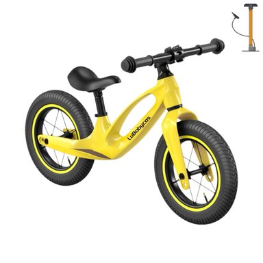 BICICLETA DE EQUILIBRIO CONVERTIBLE ARO 12 Y 14 AMARILLA - 1