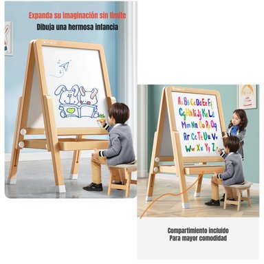 PIZARRA ATRIL DOBLE MAGNE TICA PLUMON CON ACCESORIOS 120CM - 5