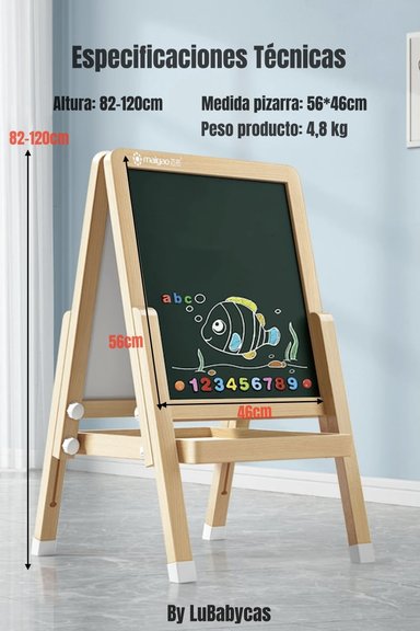 PIZARRA ATRIL DOBLE MAGNE TICA PLUMON CON ACCESORIOS 120CM - 7