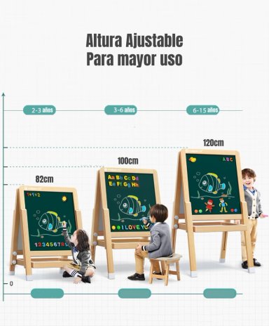 PIZARRA ATRIL DOBLE MAGNE TICA PLUMON CON ACCESORIOS 120CM - 8