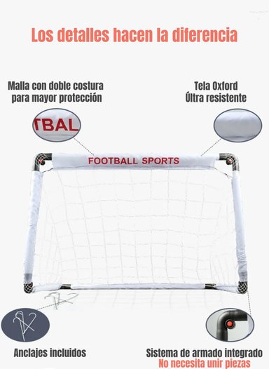 ARCO DE FUTBOL 120X80CM CON BOLSO DE TRANSPORTE LUBABYCAS - 5