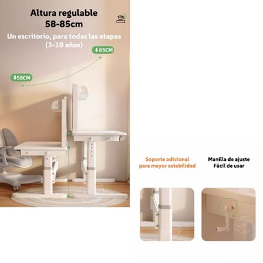 ESCRITORIO LUBABYCAS INFANTIL CON ESTANTE ORGANIZADOR 120CM - 4