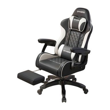 SILLA GAMER ERGONOMICA RECLINABLE CON REPOSAPIES NEGRA - 1