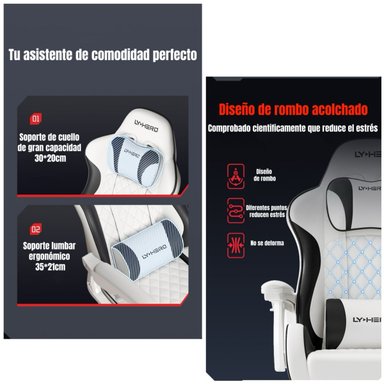 SILLA GAMER ERGONOMICA RECLINABLE CON REPOSAPIES NEGRA - 4