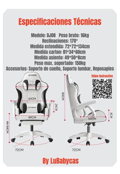 SILLA GAMER ERGONOMICA RECLINABLE CON REPOSAPIES ROSADA - 8