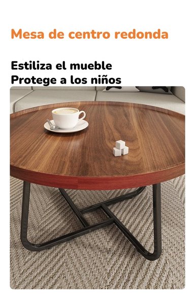 MESA CENTRO LUBABYCAS Q70 CAFE REDONDA 70CM - 5