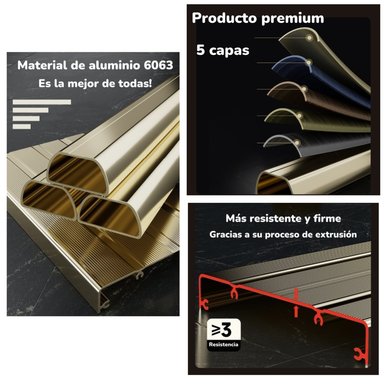ESCALERA LUBABYCAS ALUMINIO DORADA 4 ESCALONES BY - 3