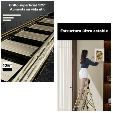 ESCALERA LUBABYCAS ALUMINIO DORADA 4 ESCALONES BY - 5