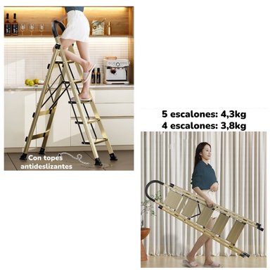 ESCALERA LUBABYCAS ALUMINIO DORADA 4 ESCALONES BY - 6