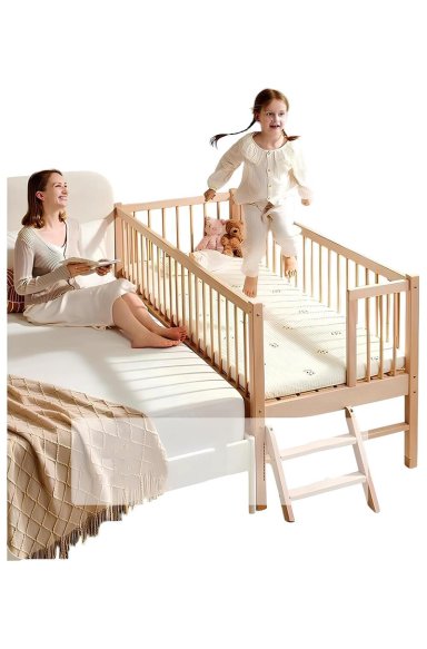 CAMA COLECHO LUBABYCAS PLUS MADERA CAFE 4 LATERALES CON COLCHÓN Y SABANA - 1