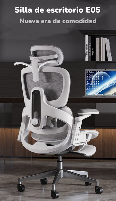 SILLA DE ESCRITORIO ULTRA PREMIUM E05 GRIS LUBABYCAS - 2